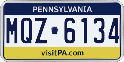 PA license plate MQZ6134