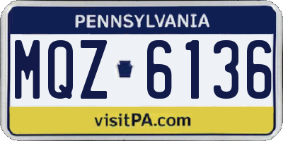 PA license plate MQZ6136