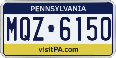 PA license plate MQZ6150