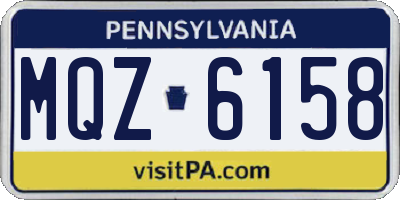 PA license plate MQZ6158