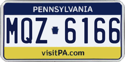 PA license plate MQZ6166