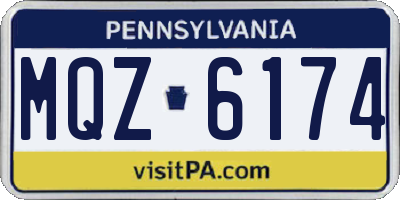 PA license plate MQZ6174