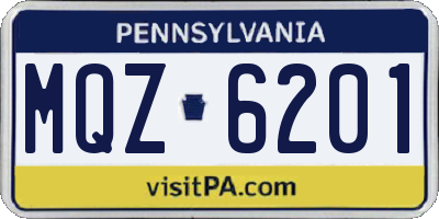 PA license plate MQZ6201
