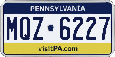 PA license plate MQZ6227