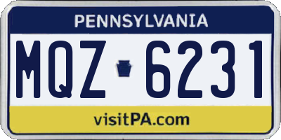 PA license plate MQZ6231