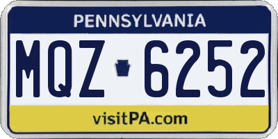 PA license plate MQZ6252