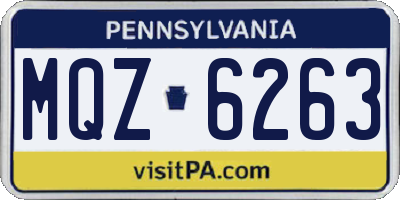 PA license plate MQZ6263