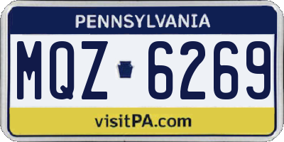 PA license plate MQZ6269