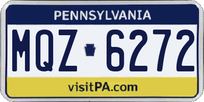 PA license plate MQZ6272