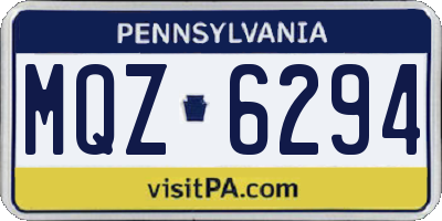 PA license plate MQZ6294