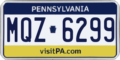 PA license plate MQZ6299