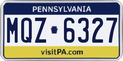 PA license plate MQZ6327