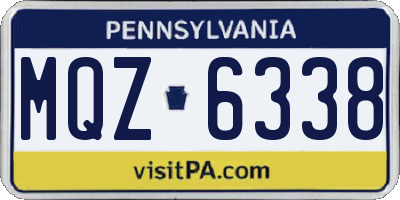 PA license plate MQZ6338