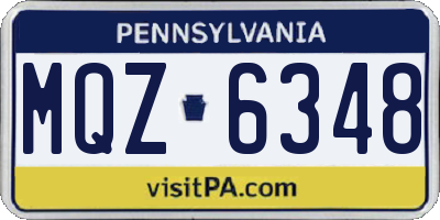 PA license plate MQZ6348