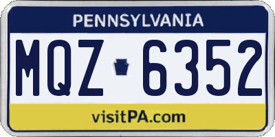 PA license plate MQZ6352