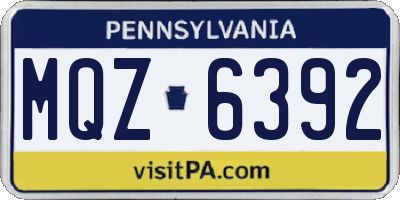 PA license plate MQZ6392
