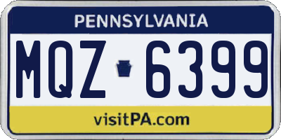PA license plate MQZ6399