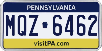 PA license plate MQZ6462