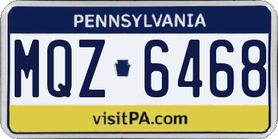 PA license plate MQZ6468