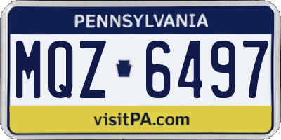 PA license plate MQZ6497