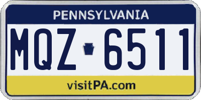 PA license plate MQZ6511