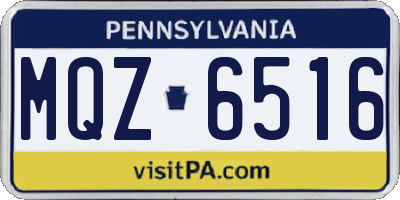 PA license plate MQZ6516