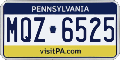 PA license plate MQZ6525