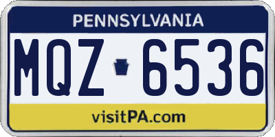 PA license plate MQZ6536