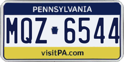 PA license plate MQZ6544
