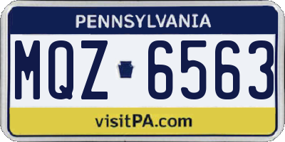 PA license plate MQZ6563