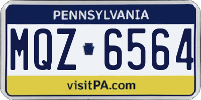 PA license plate MQZ6564