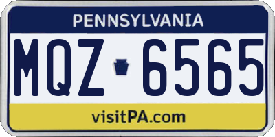 PA license plate MQZ6565
