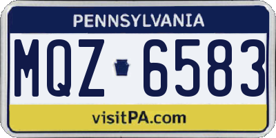 PA license plate MQZ6583