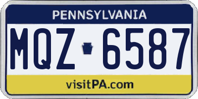 PA license plate MQZ6587