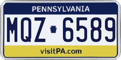 PA license plate MQZ6589