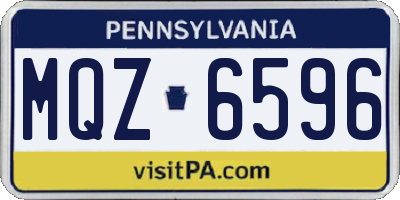 PA license plate MQZ6596