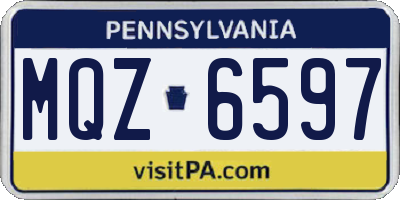 PA license plate MQZ6597