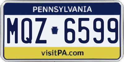 PA license plate MQZ6599