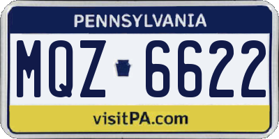 PA license plate MQZ6622