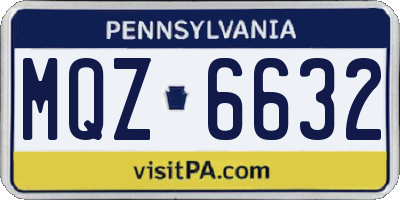 PA license plate MQZ6632