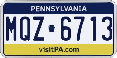 PA license plate MQZ6713