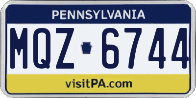 PA license plate MQZ6744