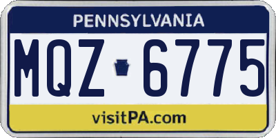 PA license plate MQZ6775