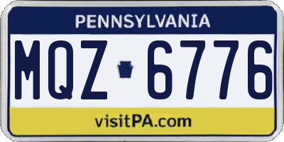 PA license plate MQZ6776