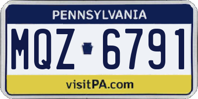 PA license plate MQZ6791