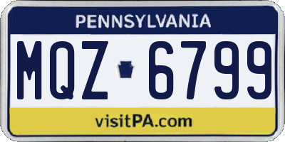 PA license plate MQZ6799
