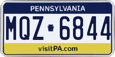 PA license plate MQZ6844