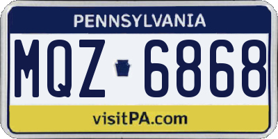 PA license plate MQZ6868