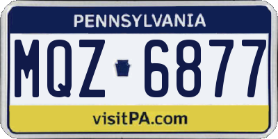 PA license plate MQZ6877