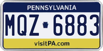 PA license plate MQZ6883